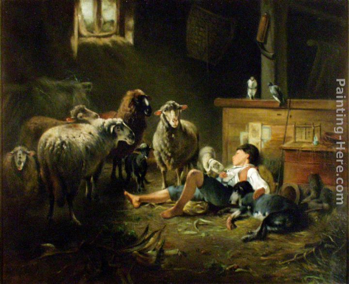 Shepherd painting - Friedrich Otto Gebler Shepherd art painting